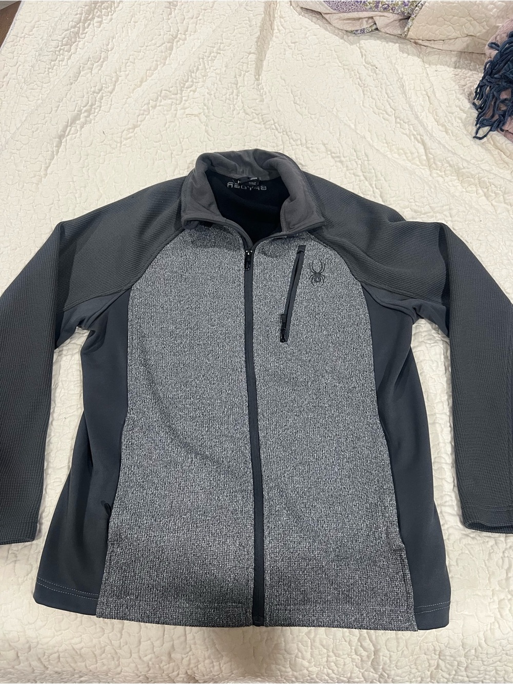 Spyder Men's Charcoal and Dark Gray Lightweight Full-Zip Jacket